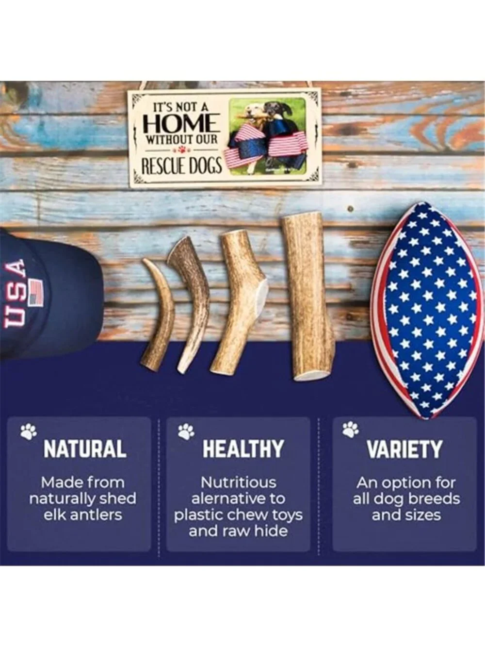 Elk Antlers for Dogs, Natural Dog Chew for Aggressive Chewers
